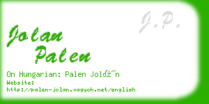 jolan palen business card
